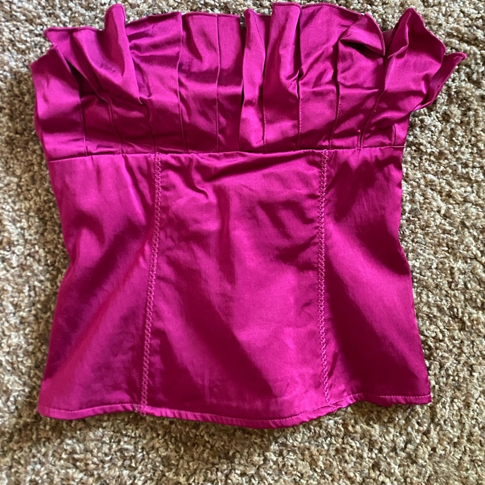 Y2K Pink Bebe Lace Up top